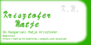 krisztofer matje business card